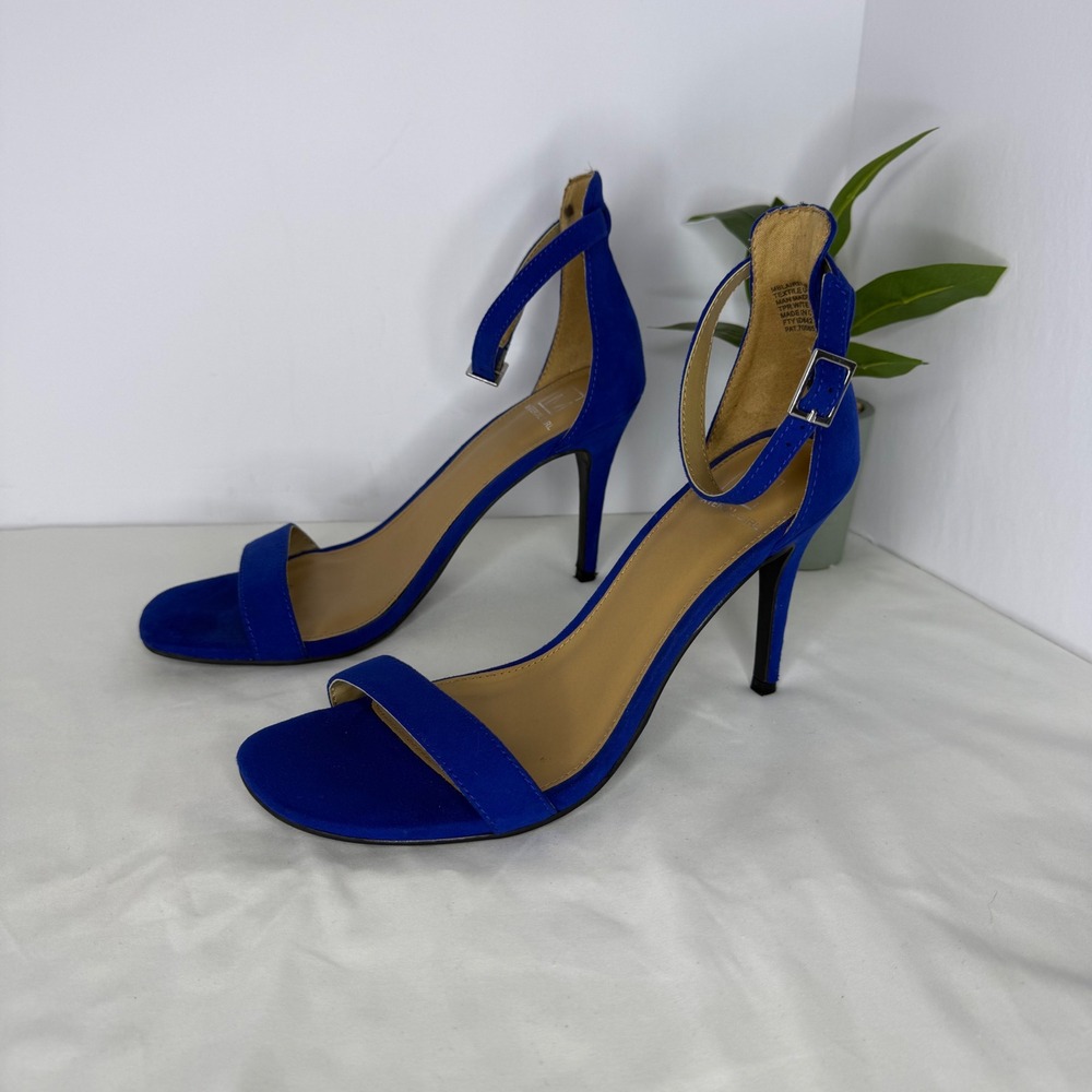 Material‎ Girl MBLAIRE6 Royal Blue Ankle Strap Stiletto Sandals Womens 8.5M - Picture 4 of 10
